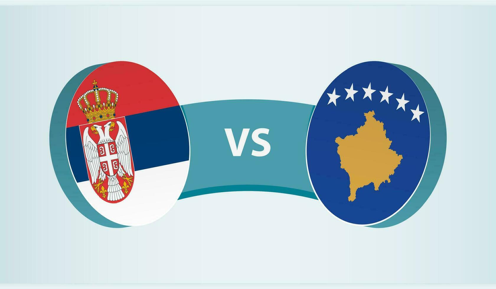 Servië versus kosovo, team sport- wedstrijd concept. vector