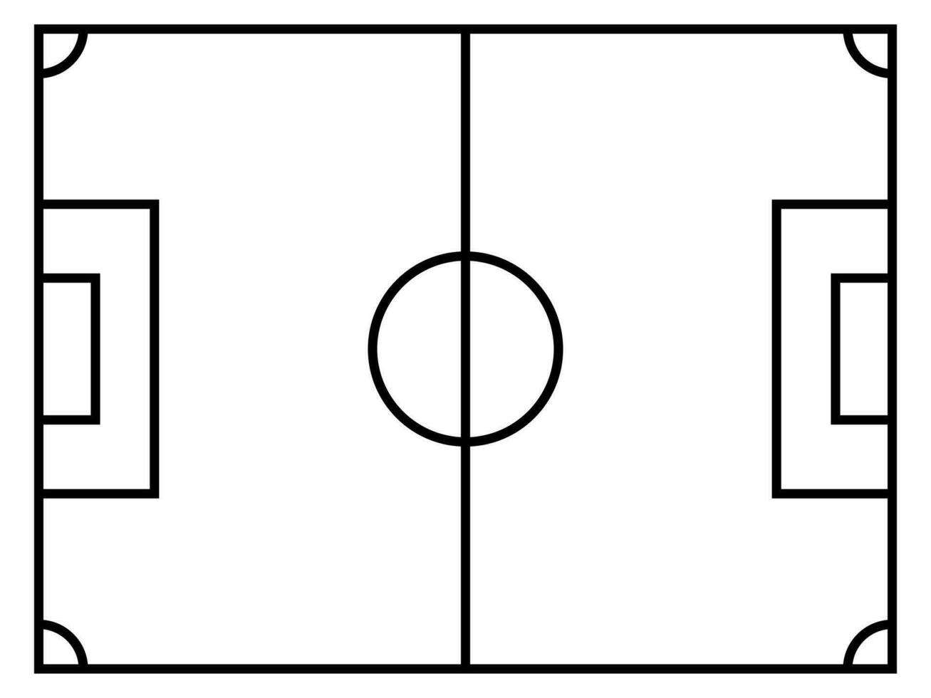 voetbal veld- gemakkelijk zwart en wit top naar beneden visie vector