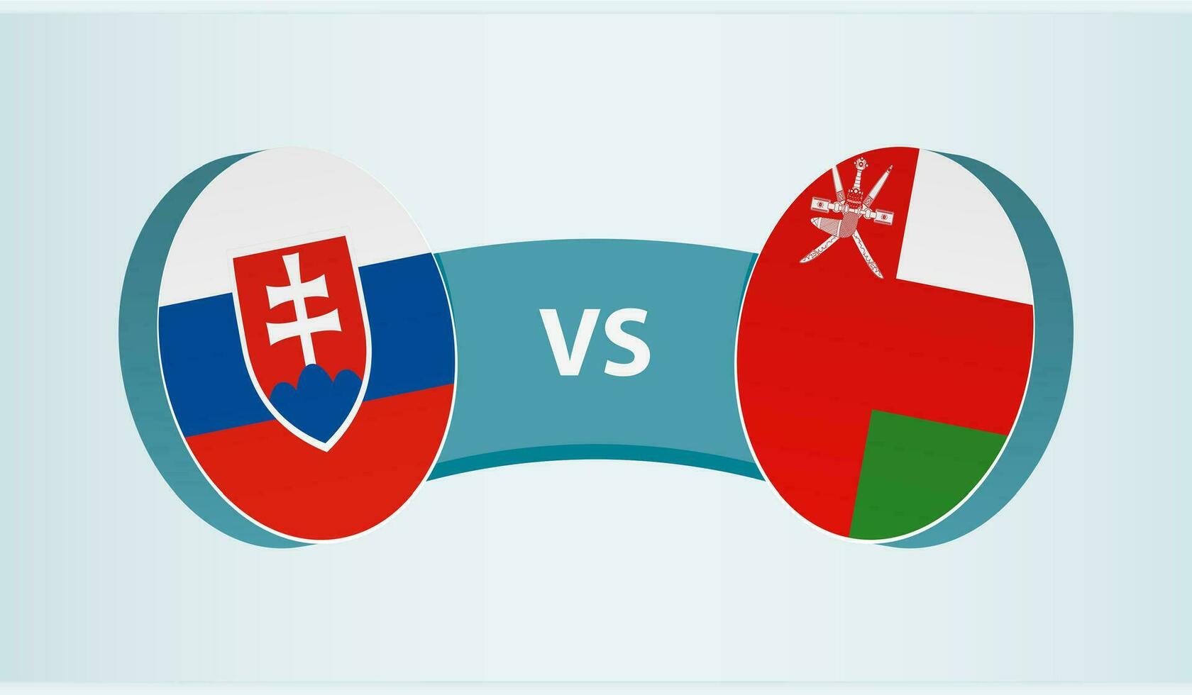 Slowakije versus Oman, team sport- wedstrijd concept. vector