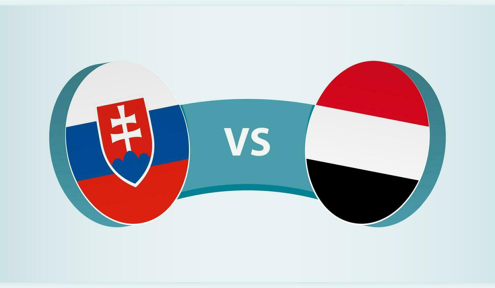 Slowakije versus Jemen, team sport- wedstrijd concept. vector