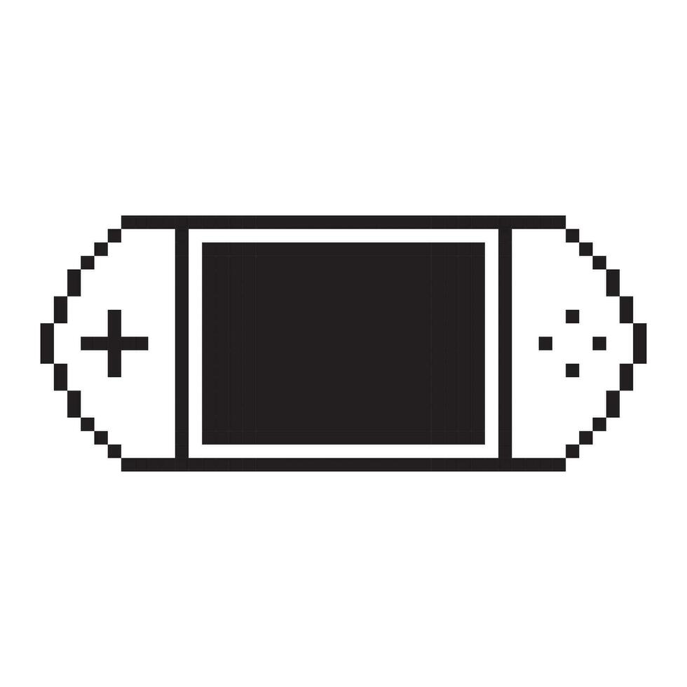 video spel retro handheld troosten illustratie gamepad teken pixel kunst stijl vector