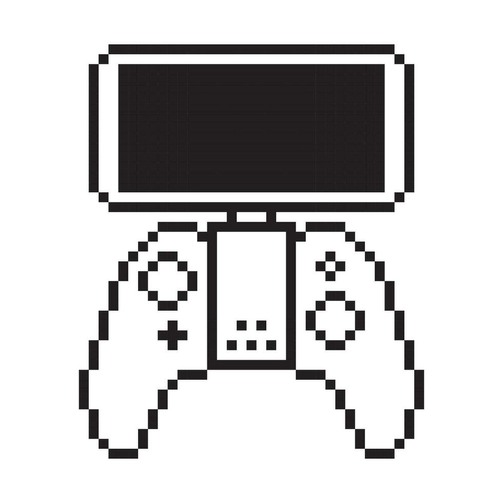 video spel controleur illustratie gamepad teken pixel kunst stijl vector