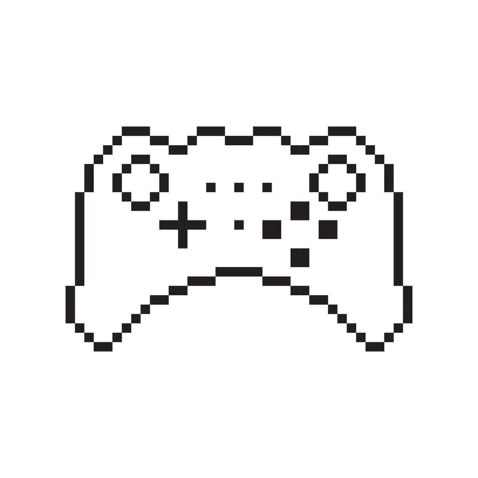 video spel controleur illustratie gamepad teken pixel kunst stijl vector