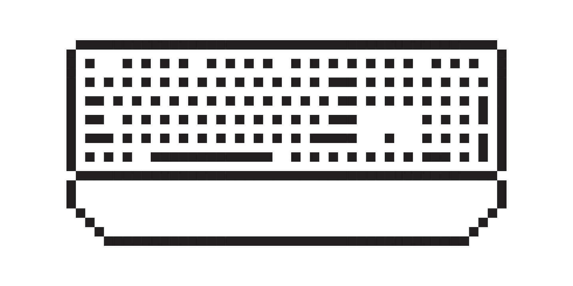 pc toetsenbord pixel kunst stijl vector illustratie