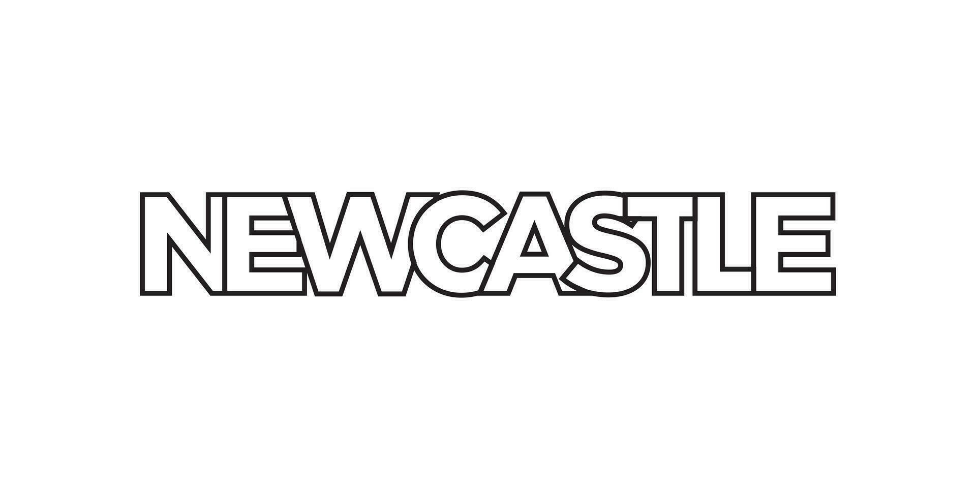 Newcastle in de zuiden Afrika embleem. de ontwerp Kenmerken een meetkundig stijl, vector illustratie met stoutmoedig typografie in een modern lettertype. de grafisch leuze belettering.