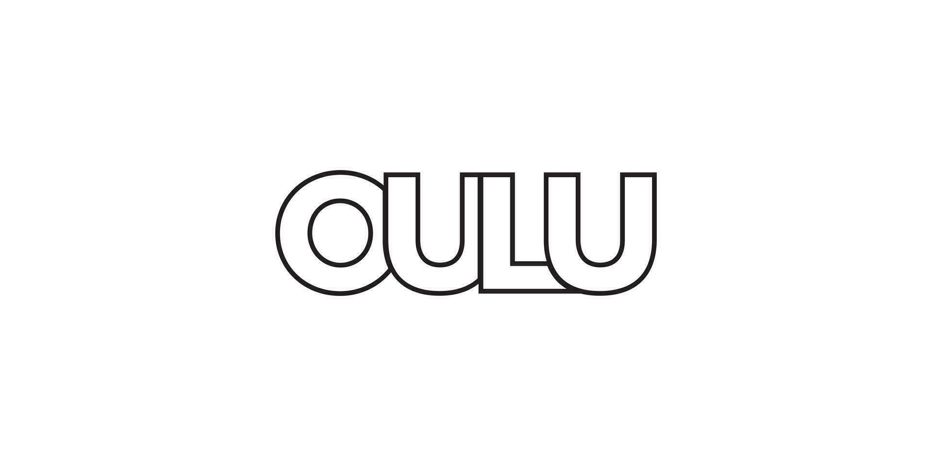 oulu in de Finland embleem. de ontwerp Kenmerken een meetkundig stijl, vector illustratie met stoutmoedig typografie in een modern lettertype. de grafisch leuze belettering.