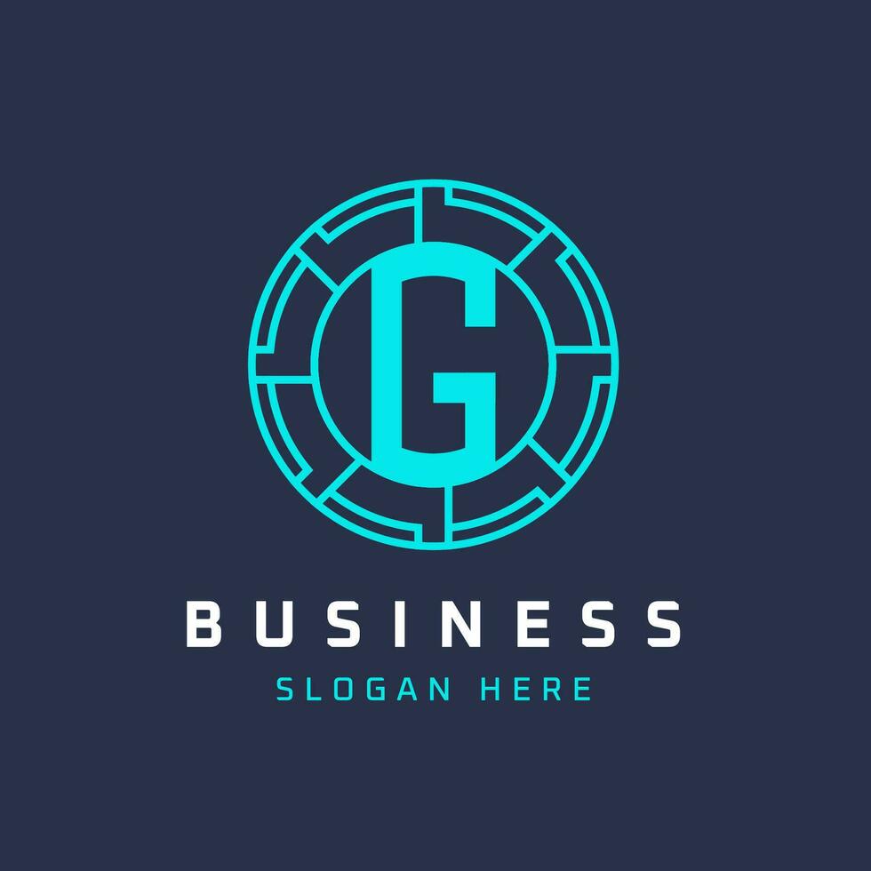 brief g tech logo ontwerp. eerste ronde g logo universeel elegant icoon vector