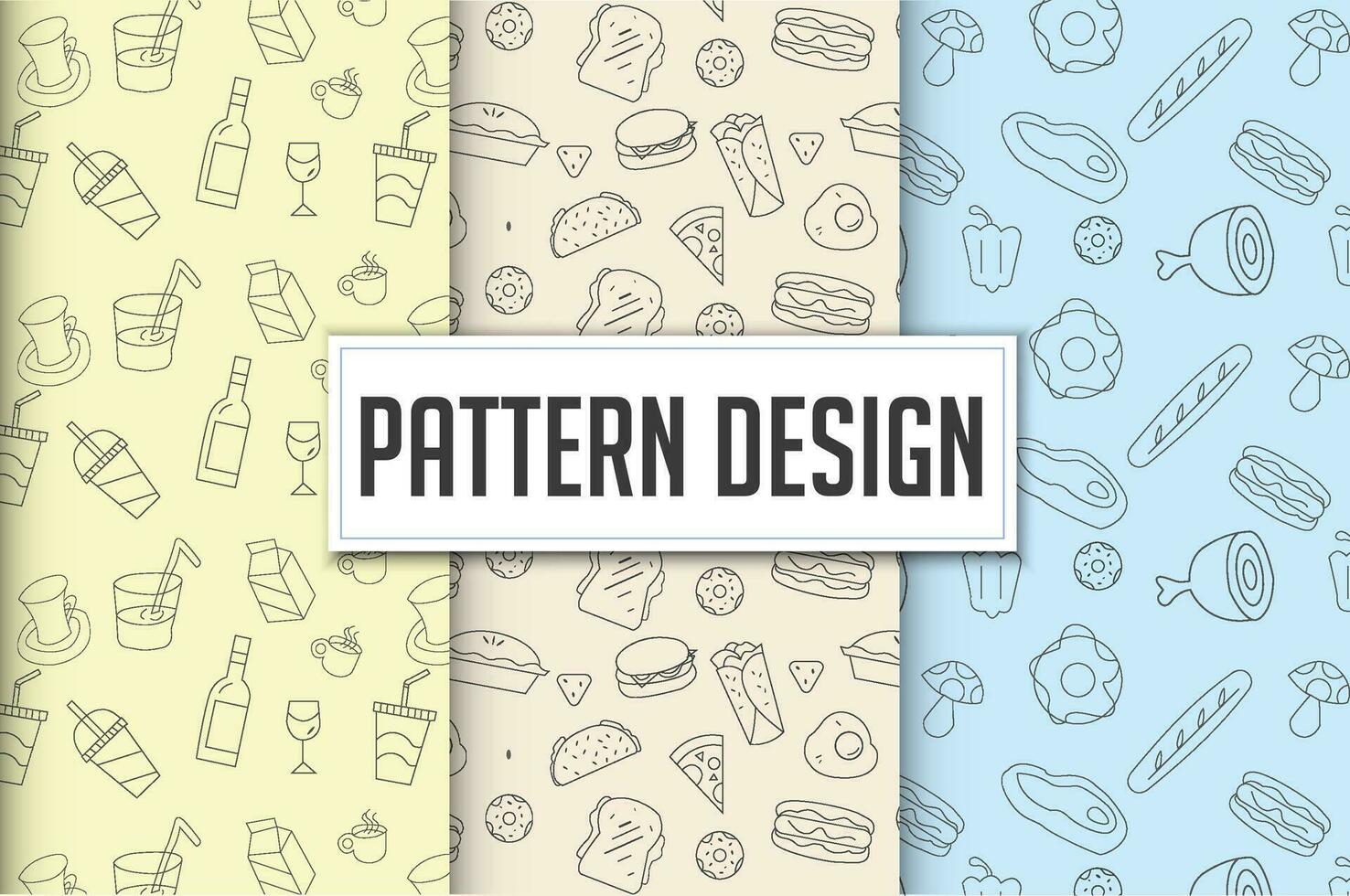 voedsel patroon bundel ontwerp vrij vector