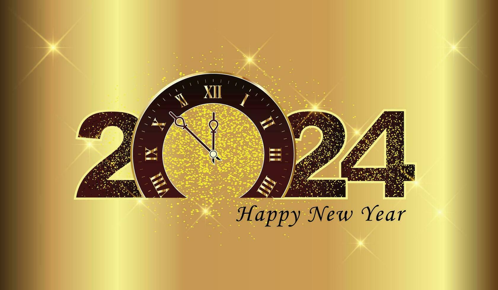 gelukkig nieuw jaar 2024, nieuw jaar groet kaart, nieuw jaar schijnend achtergrond vector