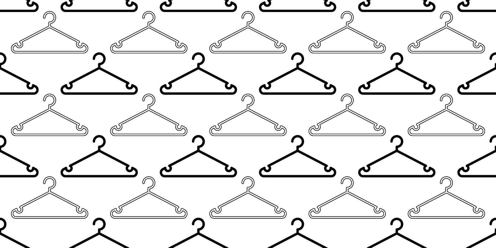 zwart wit kleren hanger naadloos patroon vector