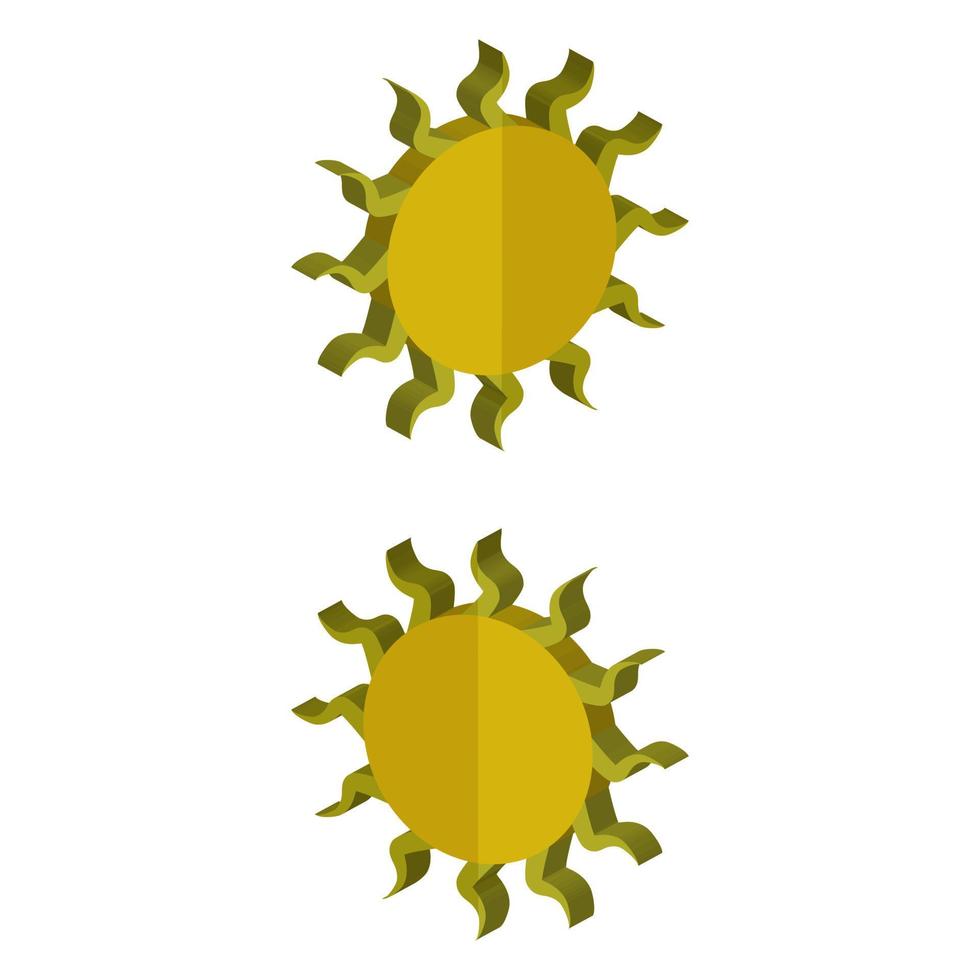 zon geïllustreerd op witte achtergrond vector