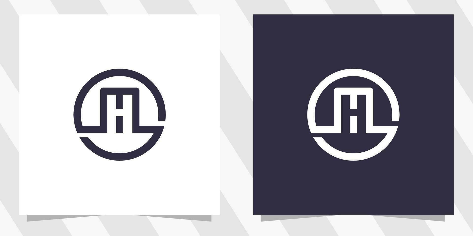 brief mh hm logo ontwerp vector