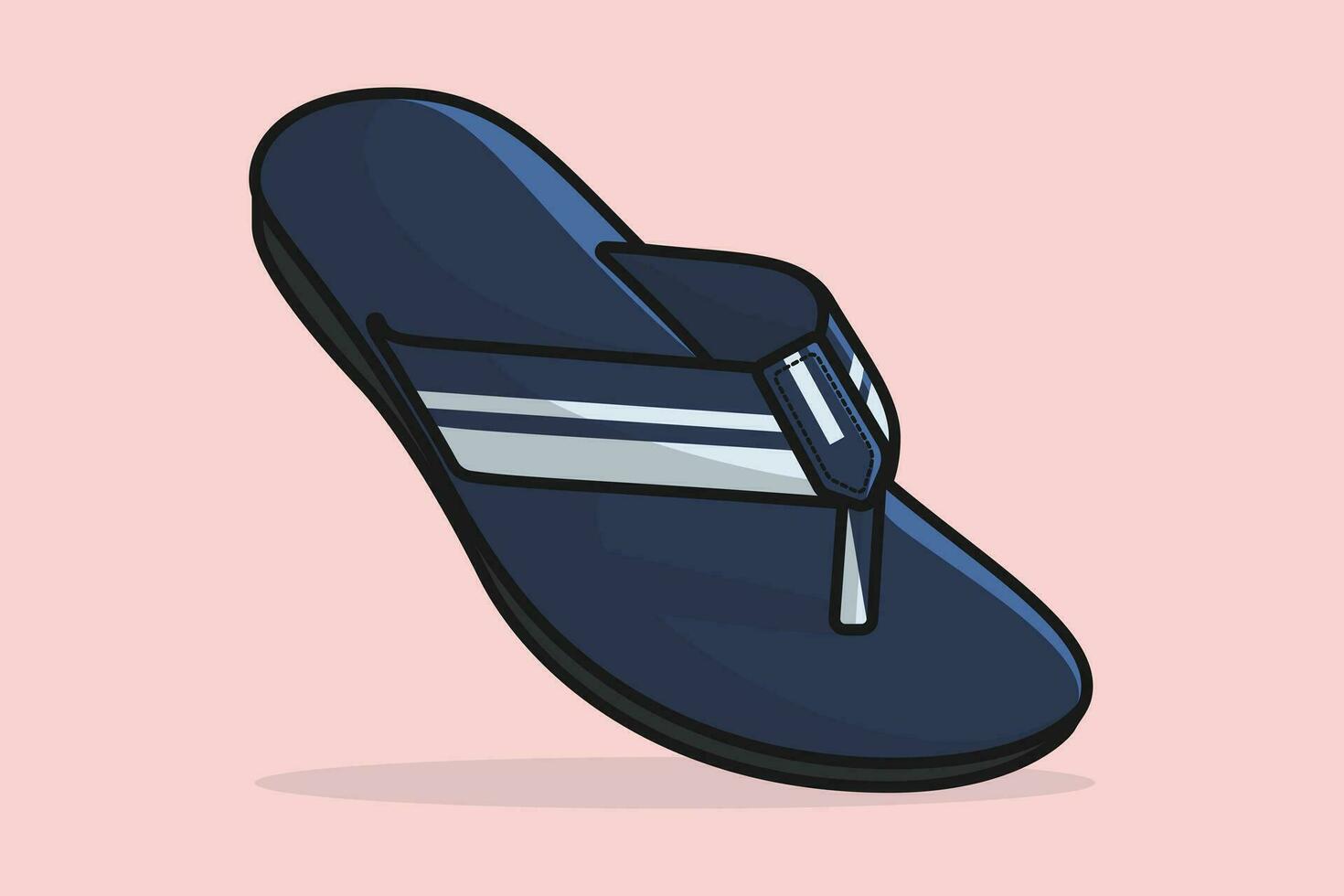 mannen rubber sandaal schoen vector illustratie. schoonheid mode voorwerpen icoon concept. jongens mode schoenen sandaal schoen vector ontwerp.