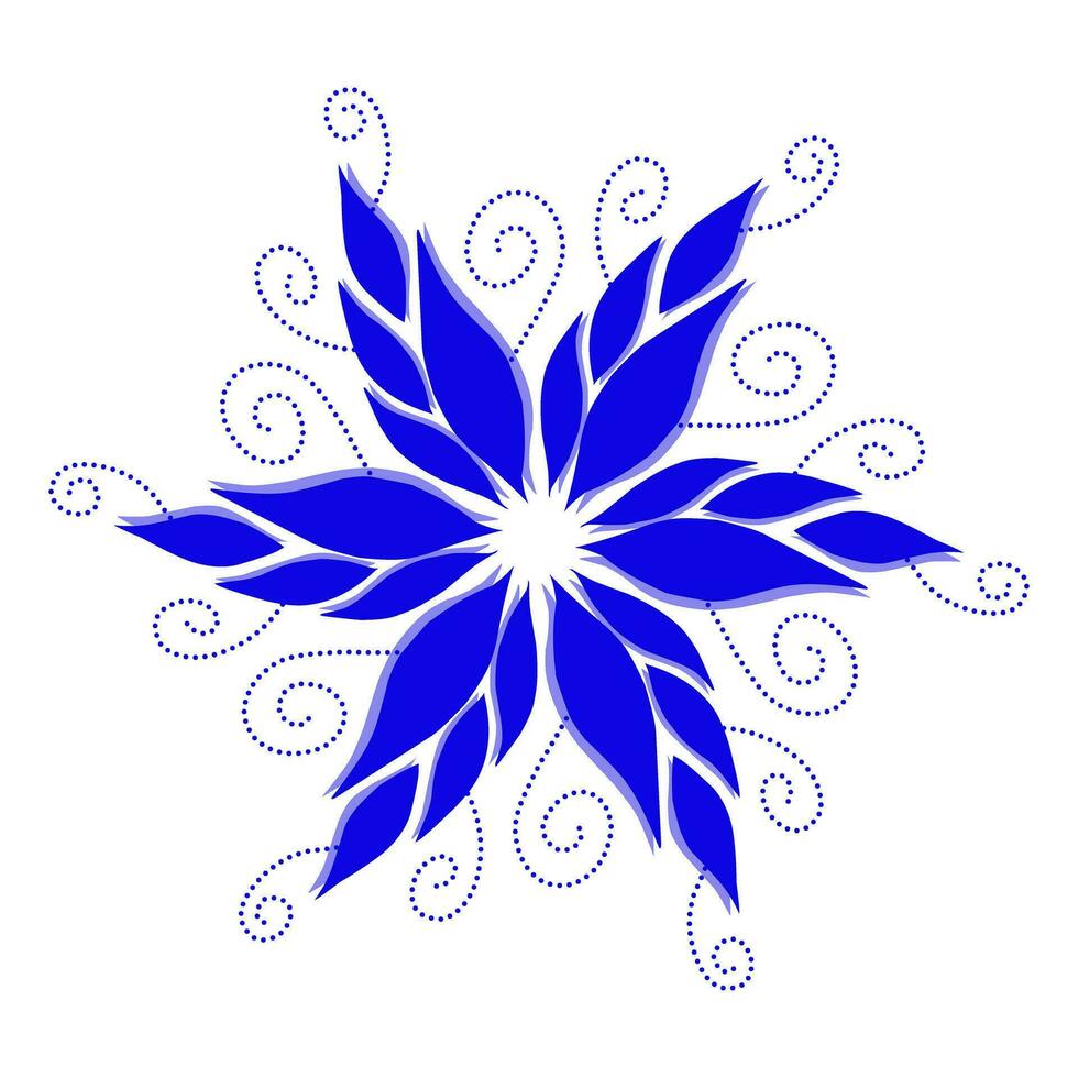 blauw tribal mandala icoon met schaduw. perfect voor logo's, pictogrammen, artikelen, tatoeages, stickers, affiches, spandoeken, kleren, hoeden vector