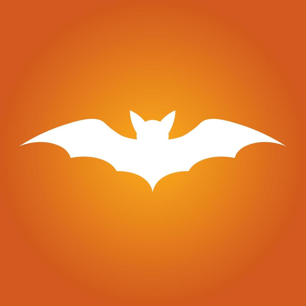 eenvoudige illustratie van wit vleermuissilhouet voor Halloween-dag vector