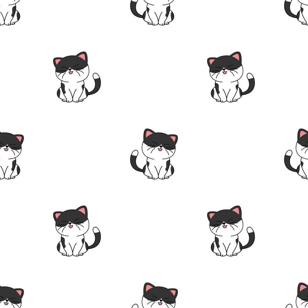 schattige kat zitten en glimlachen tekenfilm, vectorillustratie vector