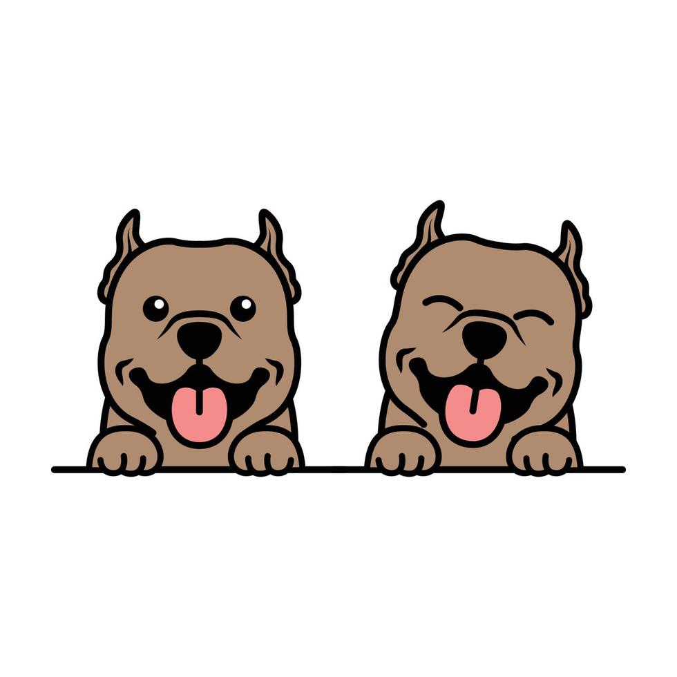 schattige pitbull puppy tekenfilm, vectorillustratie vector