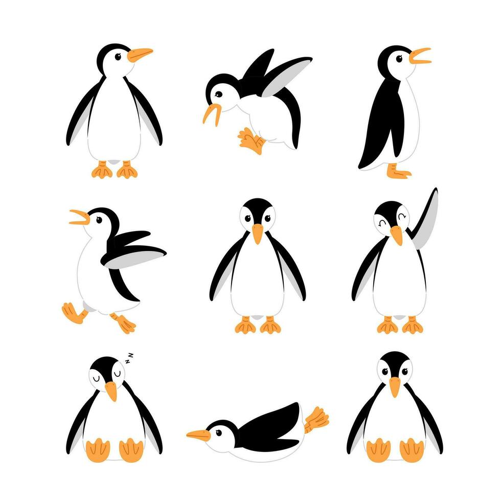 schattig pinguïn tekenfilm vector