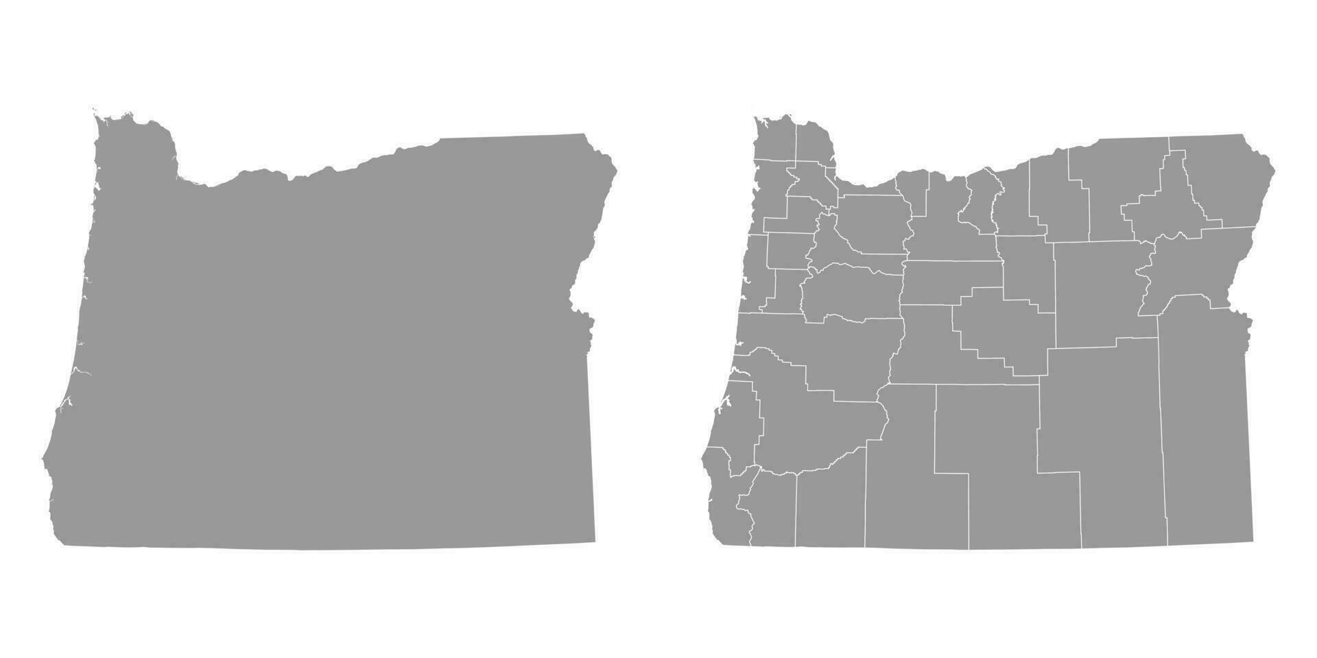 Oregon staat grijs kaarten. vector illustratie.