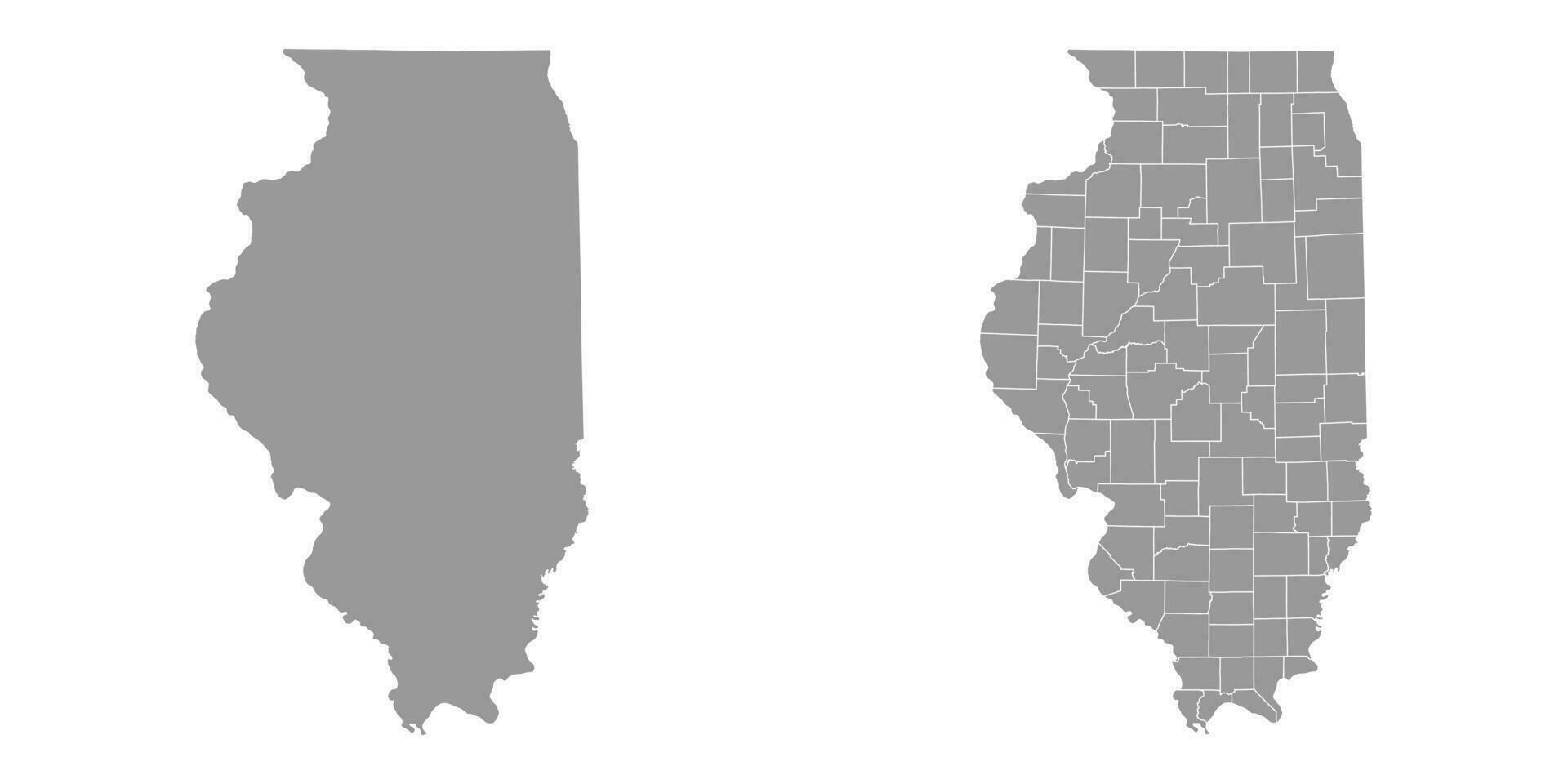 Illinois staat grijs kaarten. vector illustratie.