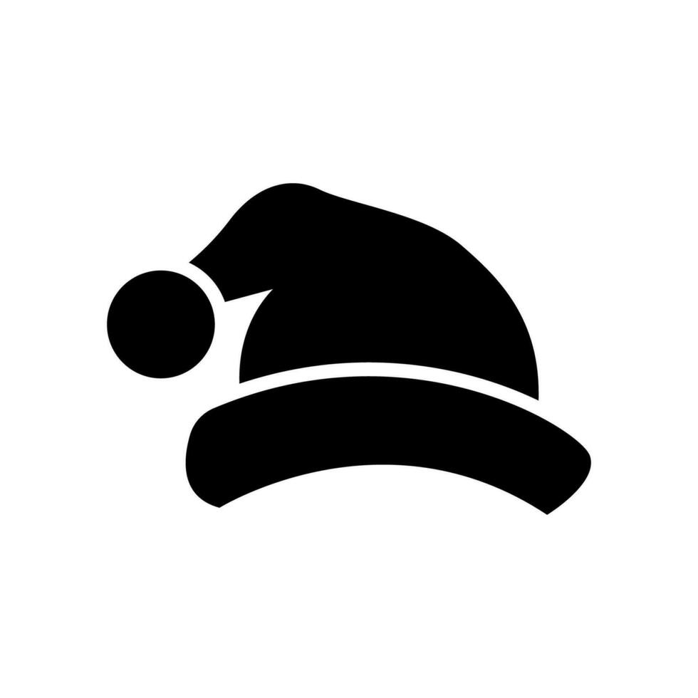 de kerstman hoed icoon vector van glyph stijl illustratie ontwerp