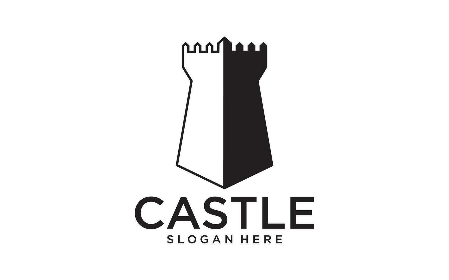 embleem kasteel creatief logo ontwerp vector