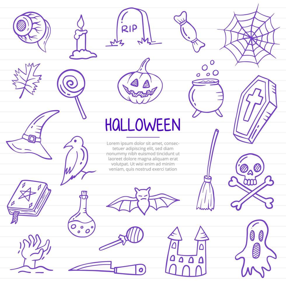 halloween-evenementen of vakantie doodle handgetekende vector