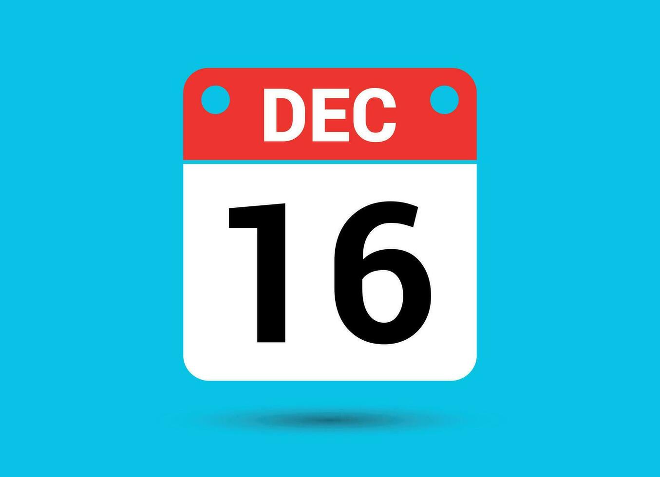december 16 kalender datum vlak icoon dag 16 vector illustratie
