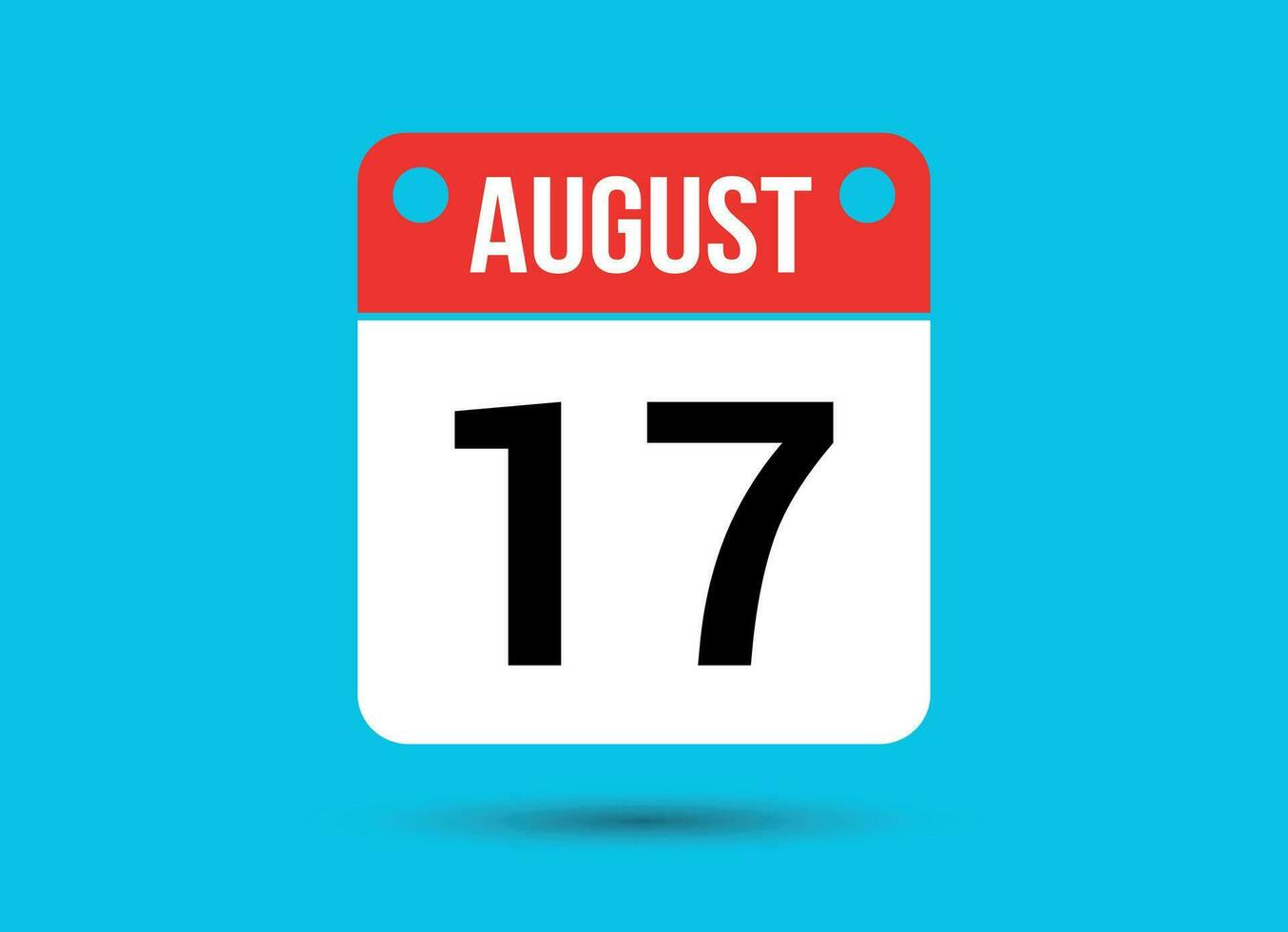 augustus 17 kalender datum vlak icoon dag 17 vector illustratie