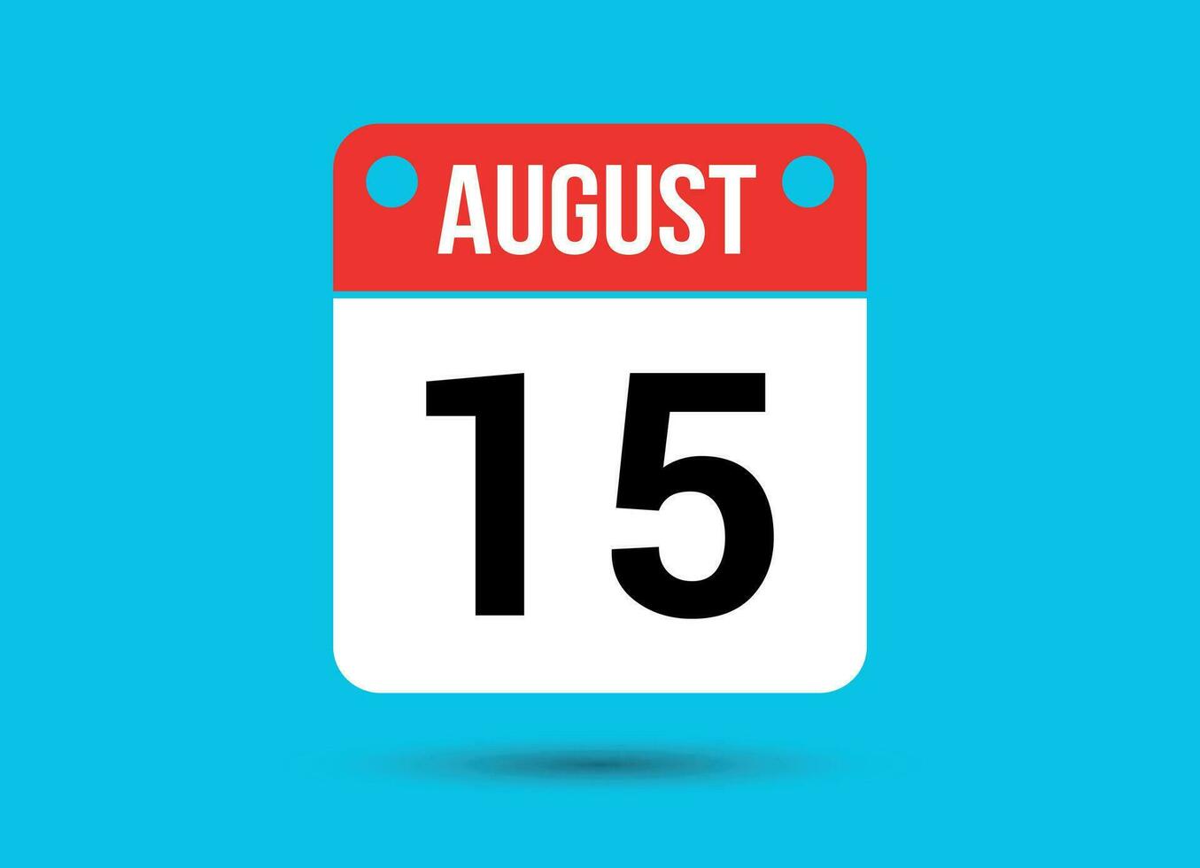 augustus 15 kalender datum vlak icoon dag 15 vector illustratie