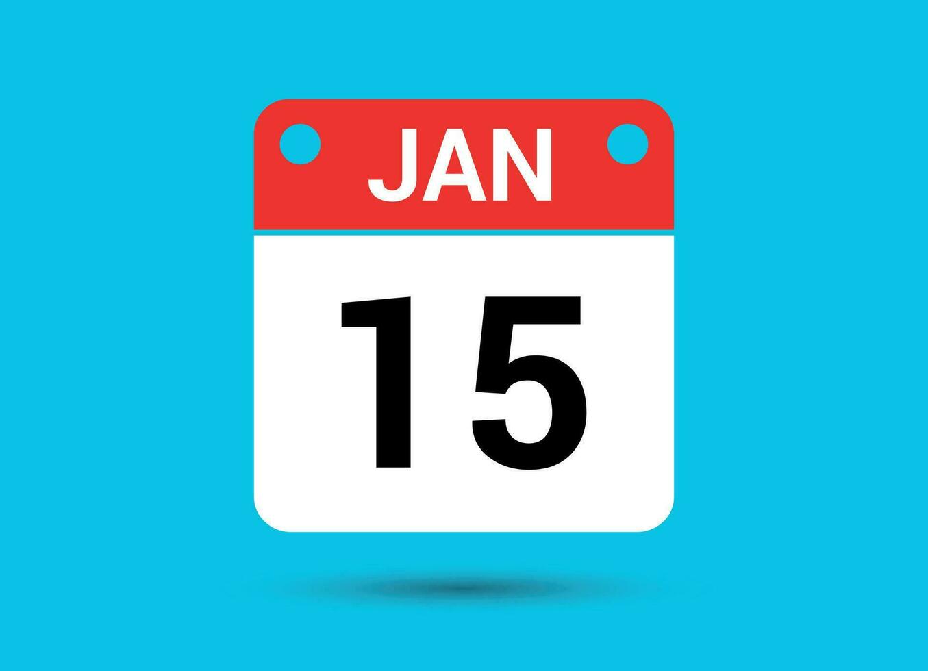 januari 15 kalender datum vlak icoon dag 15 vector illustratie