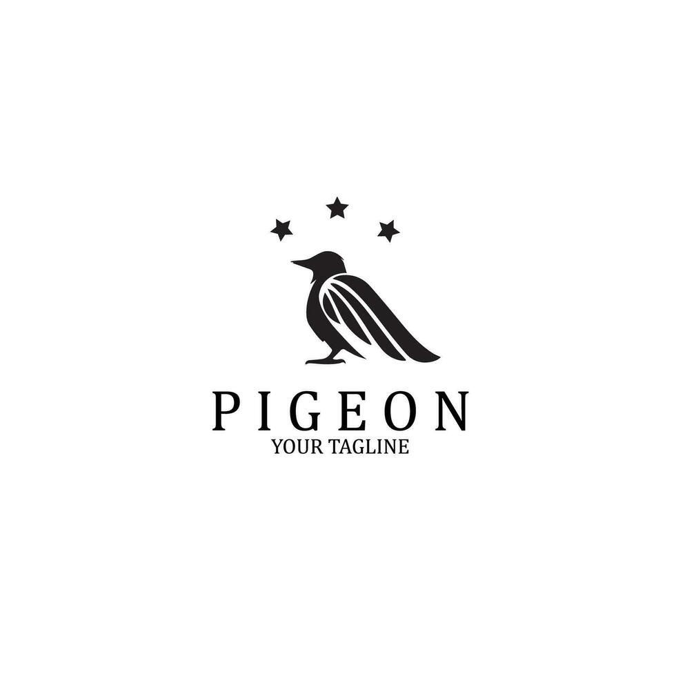 ontwerp logo wijnoogst gemakkelijk vogel vector illustratie