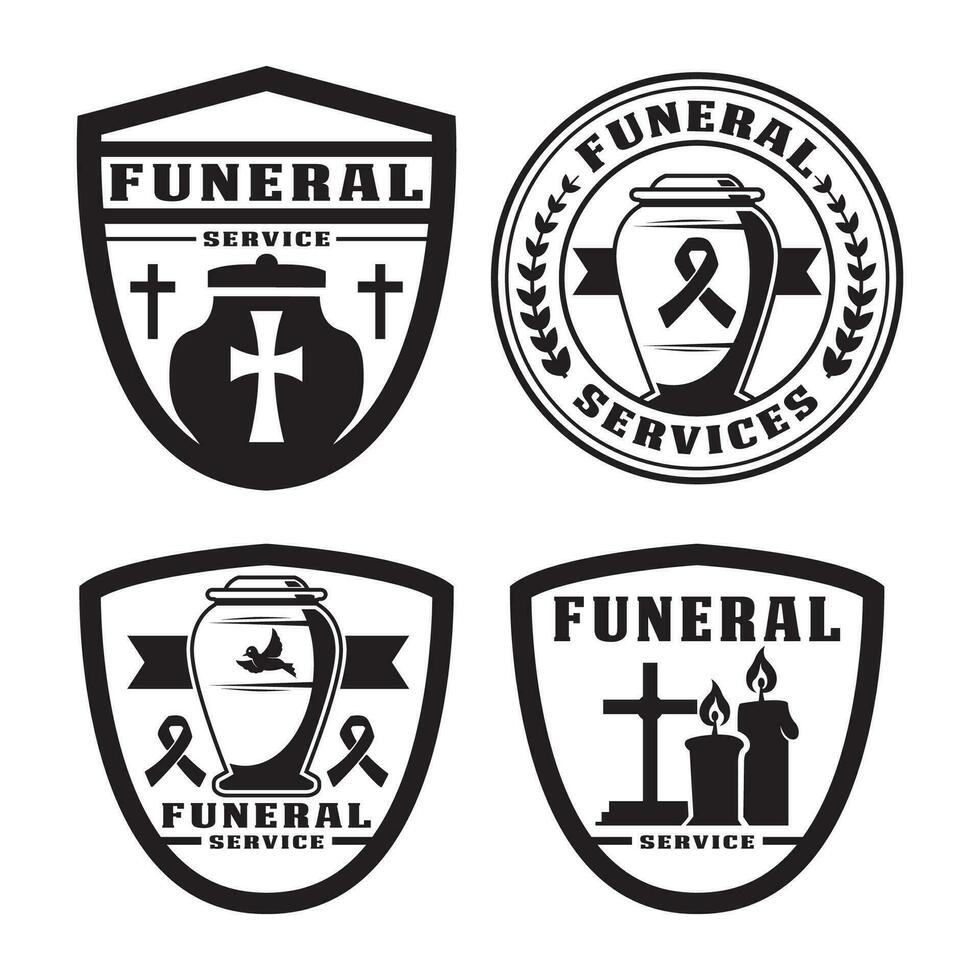 reeks van begrafenis Diensten logo sjabloon. vector