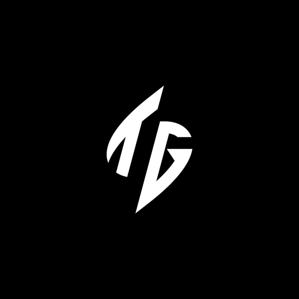 tg monogram logo esport of gaming eerste concept vector