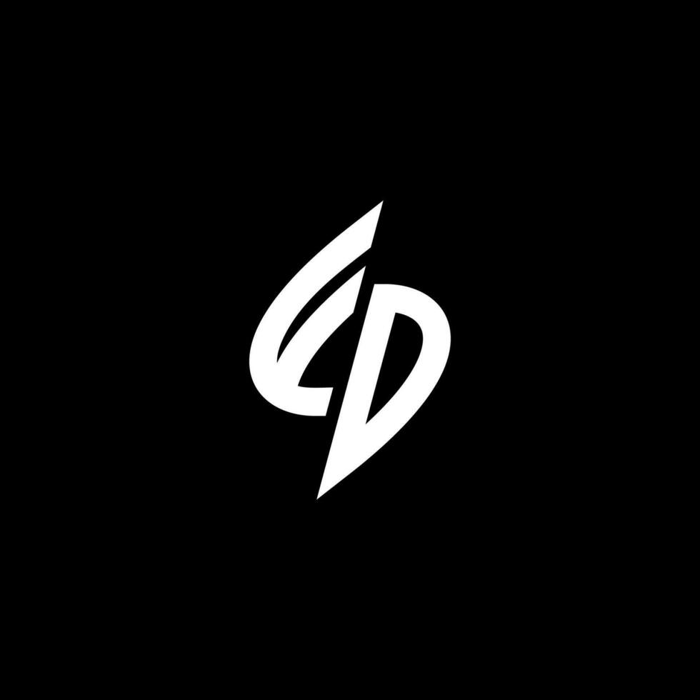 fd monogram logo esport of gaming eerste concept vector