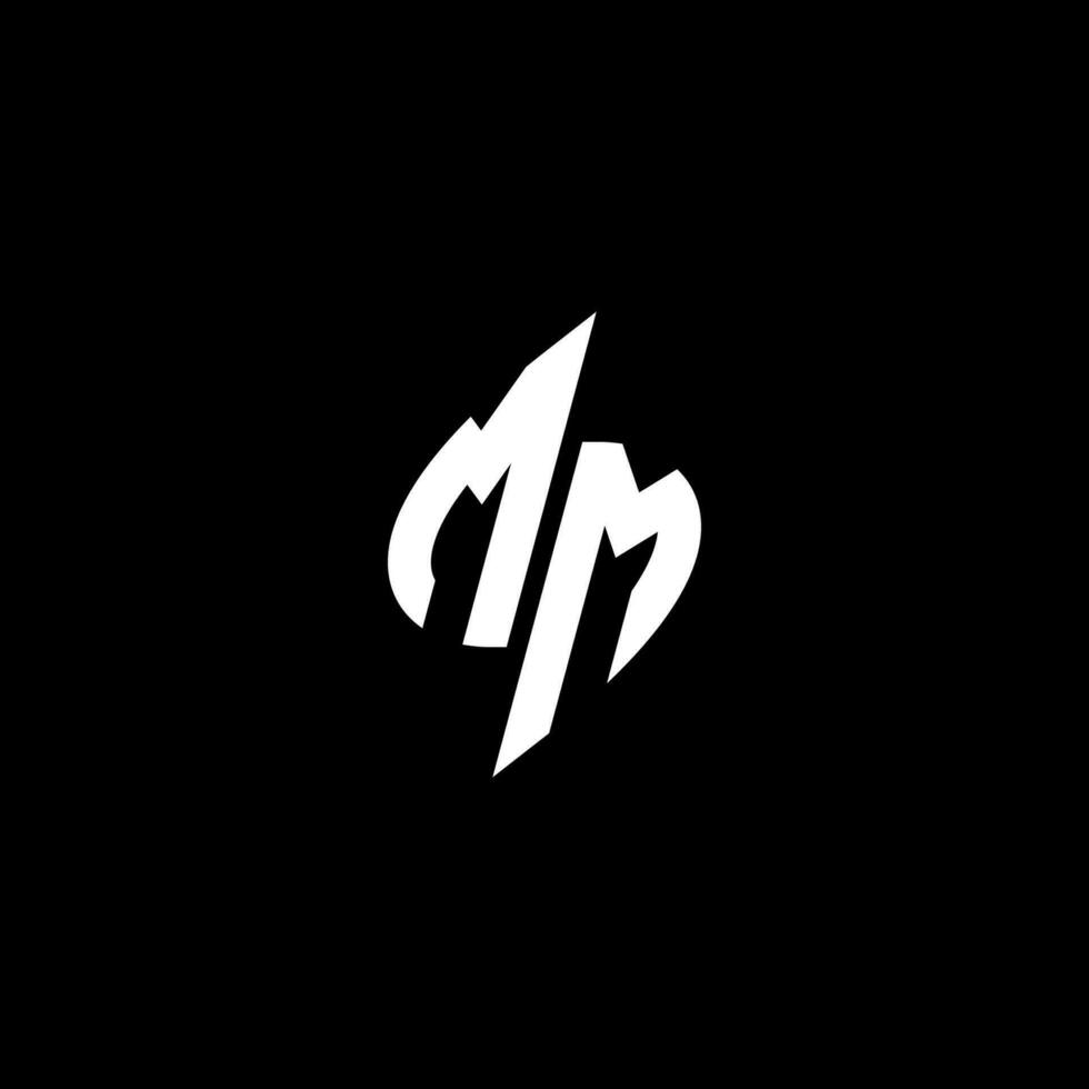 mm monogram logo esport of gaming eerste concept vector