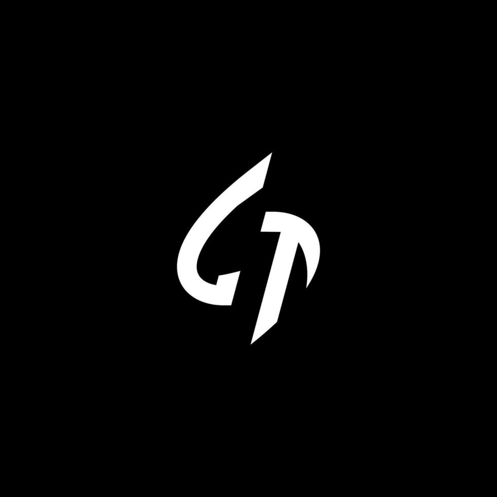 lt monogram logo esport of gaming eerste concept vector