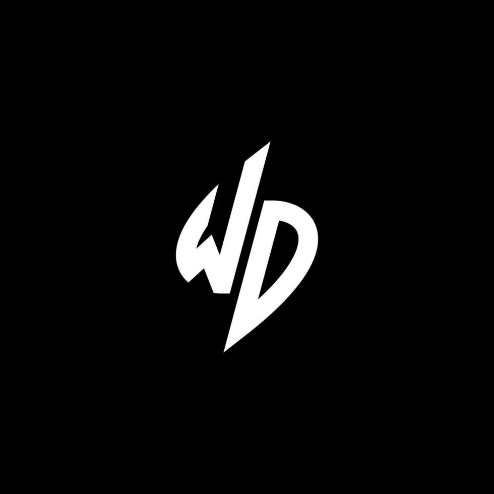 wd monogram logo esport of gaming eerste concept vector