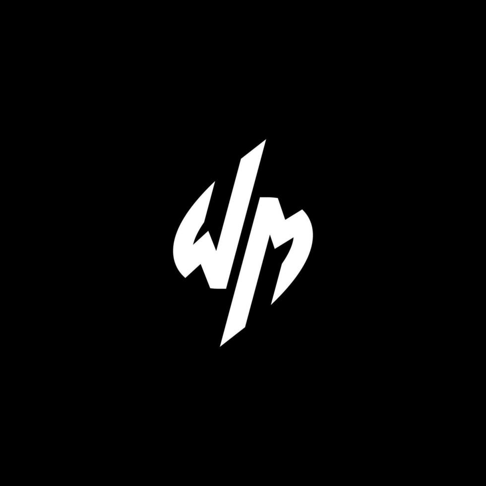 wm monogram logo esport of gaming eerste concept vector