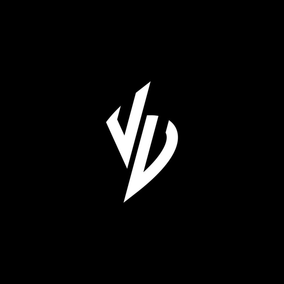 vu monogram logo esport of gaming eerste concept vector