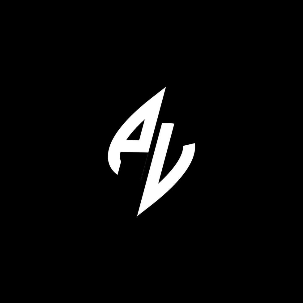 pv monogram logo esport of gaming eerste concept vector
