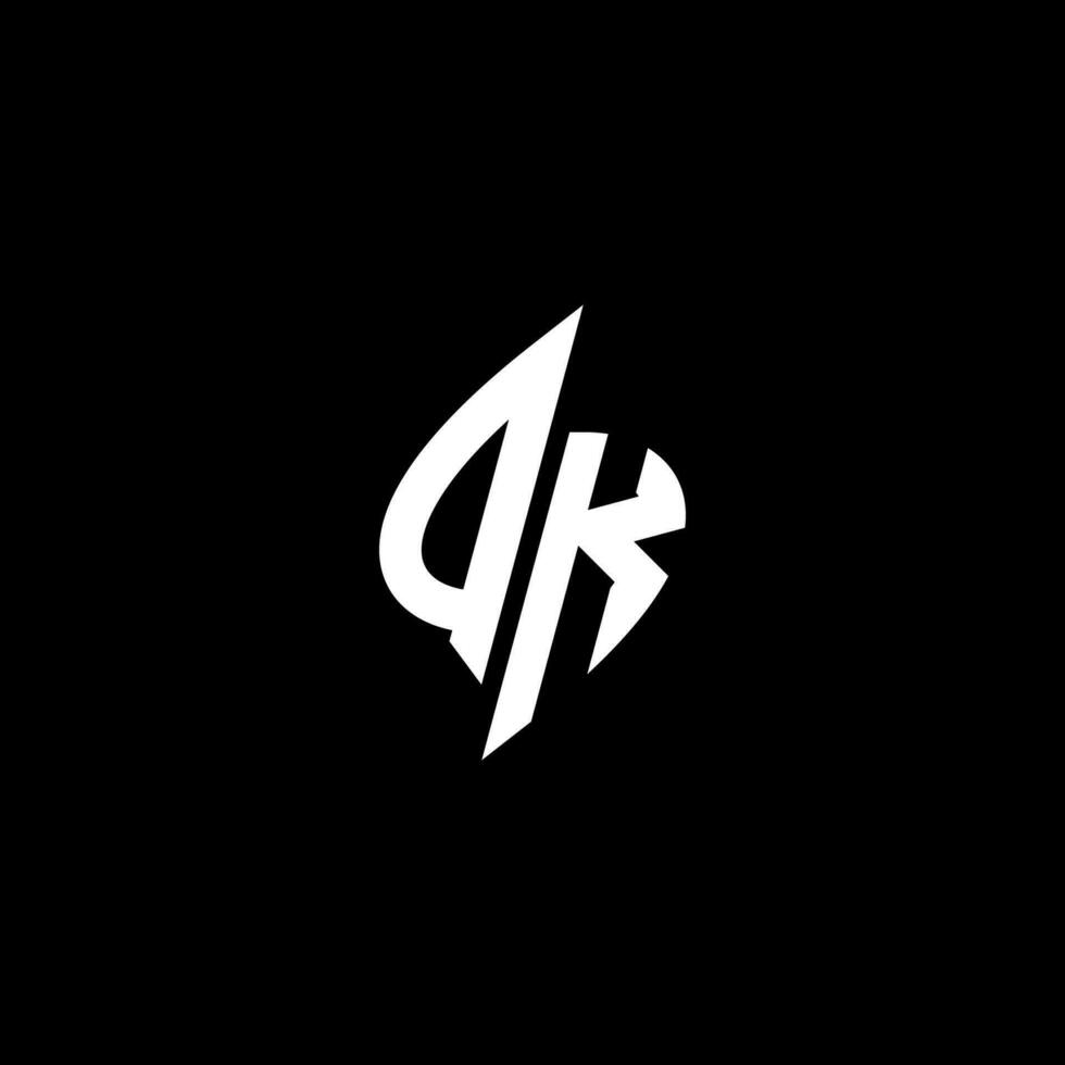 qk monogram logo esport of gaming eerste concept vector