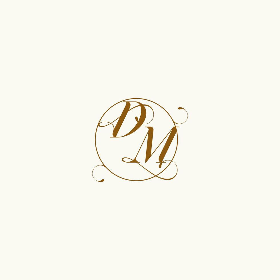 dm bruiloft monogram eerste in perfect details vector
