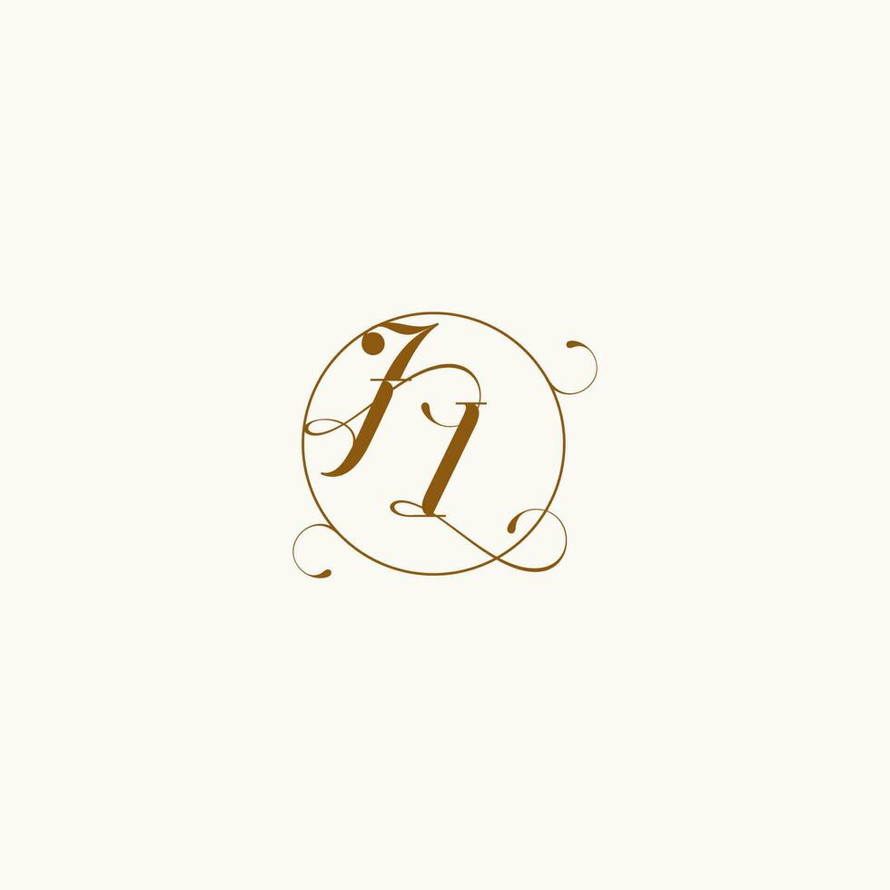 ji bruiloft monogram eerste in perfect details vector