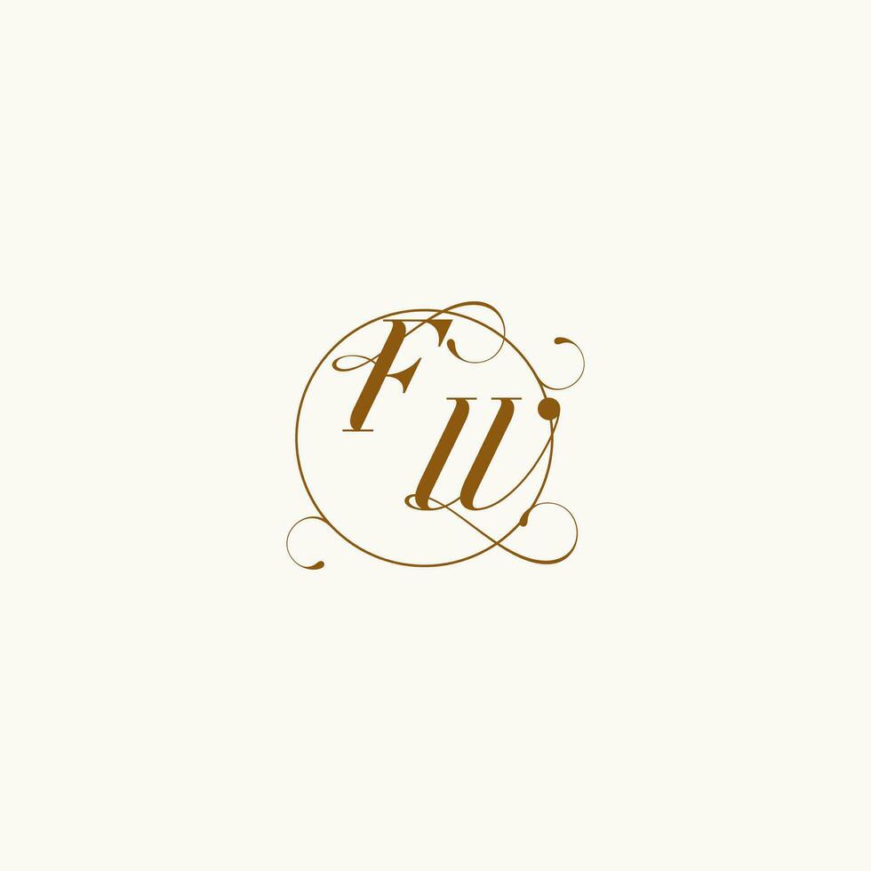 fw bruiloft monogram eerste in perfect details vector