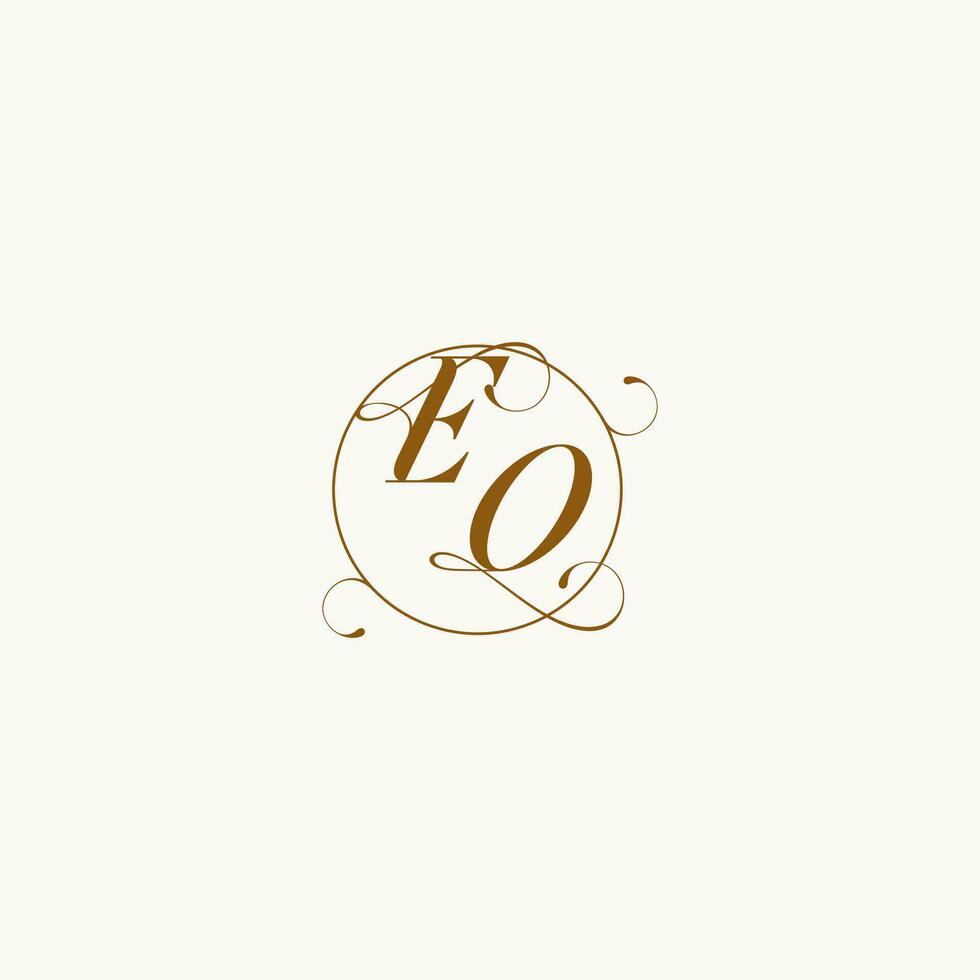 eo bruiloft monogram eerste in perfect details vector