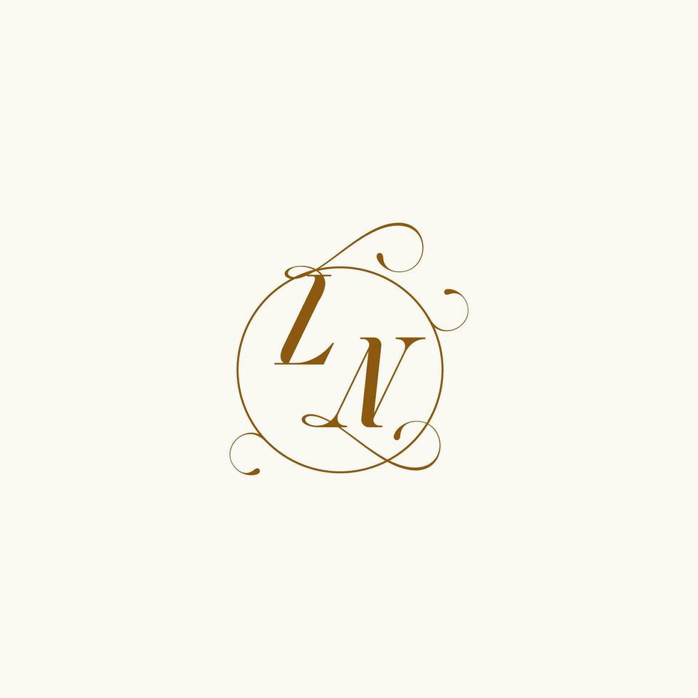 ln bruiloft monogram eerste in perfect details vector