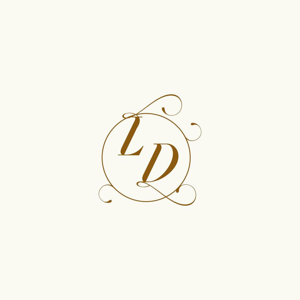 ld bruiloft monogram eerste in perfect details vector