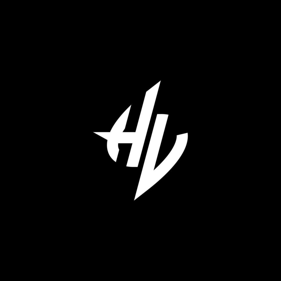 hv monogram logo esport of gaming eerste concept vector