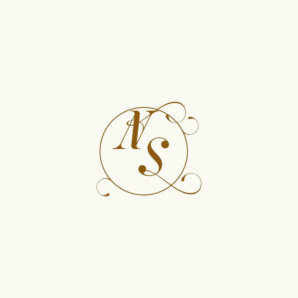 NS bruiloft monogram eerste in perfect details vector